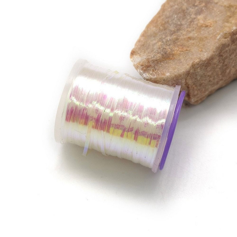 1 τεμ. Ολογραφικά Flat Tinsel Fishing Flies 120yards 1mm Tinsel Flash Streamer Nymph Thread Fly Fly Teing Materials Fish Accessories