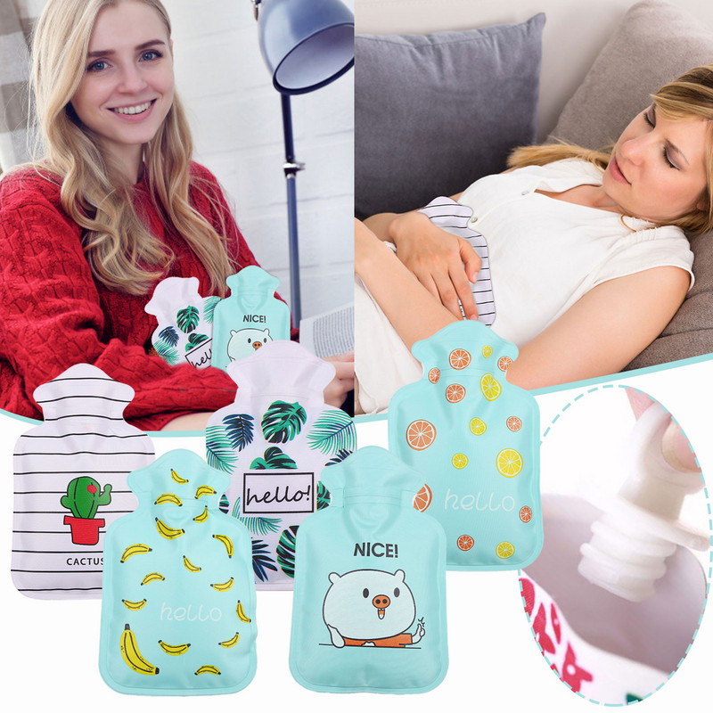 1vnt mielas karšto vandens butelis šiltas pilvo lobis animacinių filmų šildytuvas, užpildytas sprogimui atsparus nešiojamasis žieminis daugkartinis rankų šildytuvas