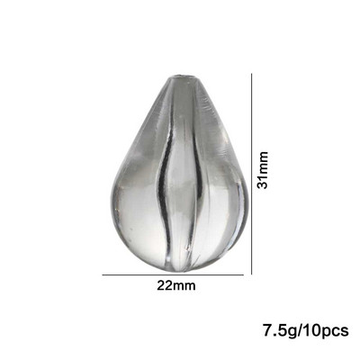 Nou 10 buc/set Bombarda Float Instrumente de pescuit Float Bobber Transparent Pescuit la crap Asistent de aruncare Aparatură de pescuit cu scufundare