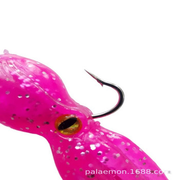 22g Μαλακό Φωτεινό Sinking Octopus Skirts Lures Silicone Tuna Trolling Skirted Squid Jigging Sea Fishing Bait 3D Glow Eye Tool