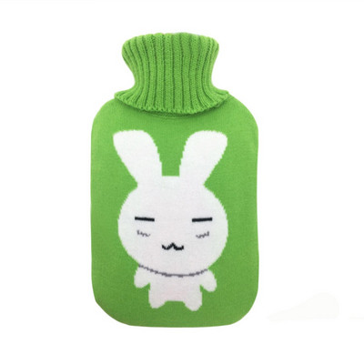 Πλεκτό κάλυμμα τσάντα ζεστού νερού 2000ml Μεγάλη φανέλα τσάντα μονόχρωμη βελούδινη υφασμάτινη μανίκια κινούμενα σχέδια με γέμιση με σακούλα νερού