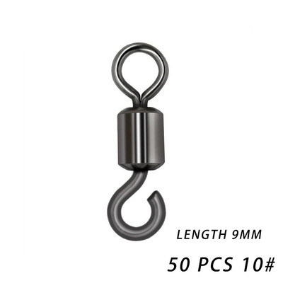 50 tk avatav 8 kujuga pöörlev püügipistik Kvaliteetne roostevabast terasest püügivahend, pöörlev ühendus.