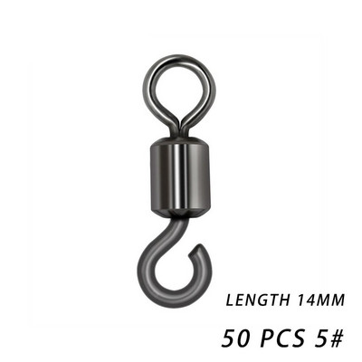 50 tk avatav 8 kujuga pöörlev püügipistik Kvaliteetne roostevabast terasest püügivahend, pöörlev ühendus.