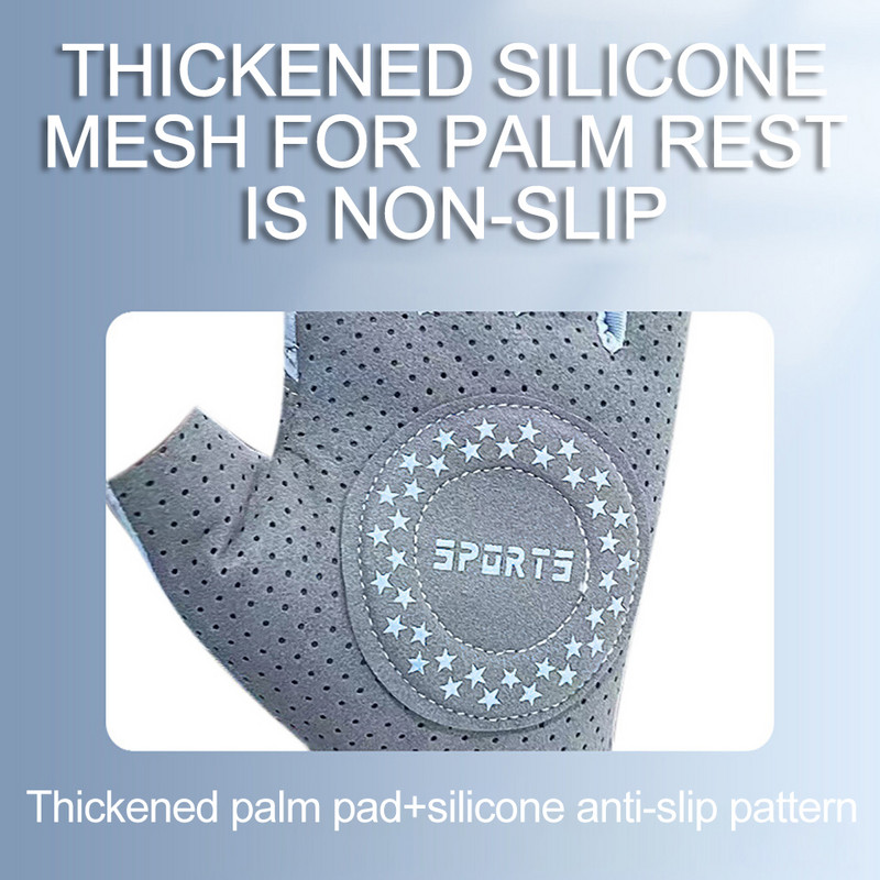 GOBYGO 1 ζεύγος γάντια άρσης βαρών Halfinger Fitness Αντιολισθητικός αναπνεύσιμος αλτήρας Αθλητικό γάντι Προστατευτικό καρπού