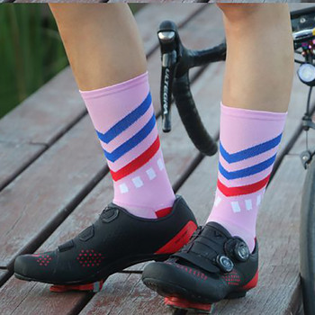 Велосипедни чорапи за колоездене Спорт на открито Бягане Баскетболни чорапи Дишащи устойчиви на износване компресионни чорапи Мъже Жени 39-46 QTW023