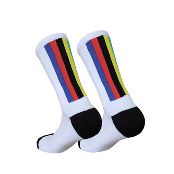Нови професионални чорапи за състезания на открито Велосипедни чорапи Дишащи чорапи за спортни писма за шосейно бягане Мъже Жени Calcetines Ciclismo