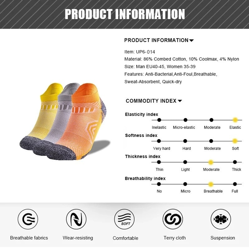 2023 m. vyrų 1 kokybiškos poros aukštai kulkšnies kvėpuojančios medvilninės kojinės laisvalaikio sportinės vasarinės plono kirpimo trumpos didelio dydžio kojinės