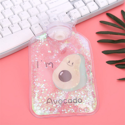 Sequin karšto vandens butelis mini skaidrus PVC karšto vandens butelis mažas vandens įpurškimo rankinė užpildyta vandens šildytuvo rankinė