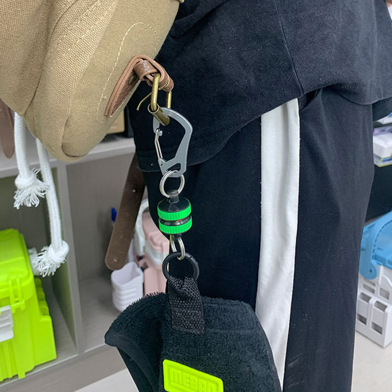 Mágnescsipesz tartó visszahúzó karabiner kapcsos mágneses szerszámkioldó tartó kulcstartó erős leejtésgátló horgásztartozékok