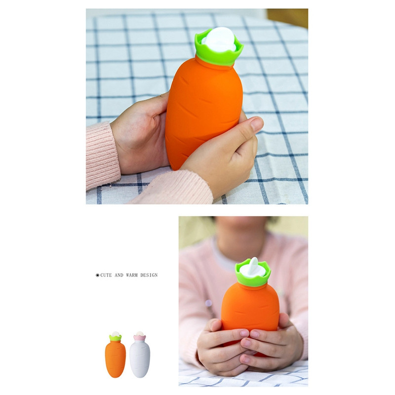 330 ml vee sissepritsega silikoonist kuumaveepudel paks kuumaveepudel käte jalgade soojendaja valge