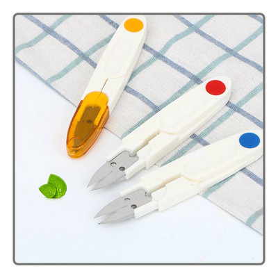 Висококачествени U-образни пластмасови ножици с прозрачен защитен капак Удобни ножици Въдица Ножици Риболовни инструменти