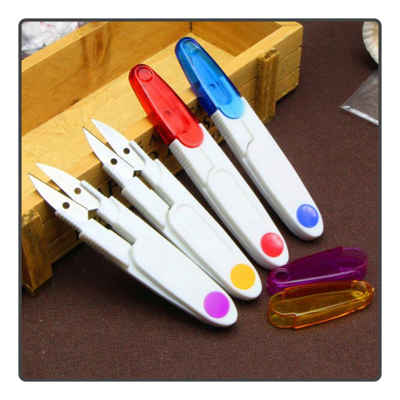 Aukštos kokybės U formos plastikinės žirklės su skaidriu apsauginiu dangteliu Patogios žirklės Žvejybos valas Žirklės Žvejybos įrankiai