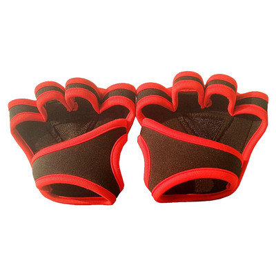 Мъже Жени Фитнес ръкавици Меки четири пръста Предотвратяват мазоли Нехлъзгащ се силикон Бодибилдинг Спорт Вдигане на тежести Фитнес упражнения