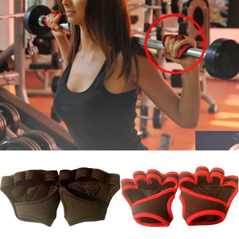 Férfi Női Fitness Kesztyű Puha Négy Ujj Megakadályozza a bőrkeményedést Csúszásmentes Szilikon Testépítés Sport Súlyemelés Edzőterem Gyakorlat