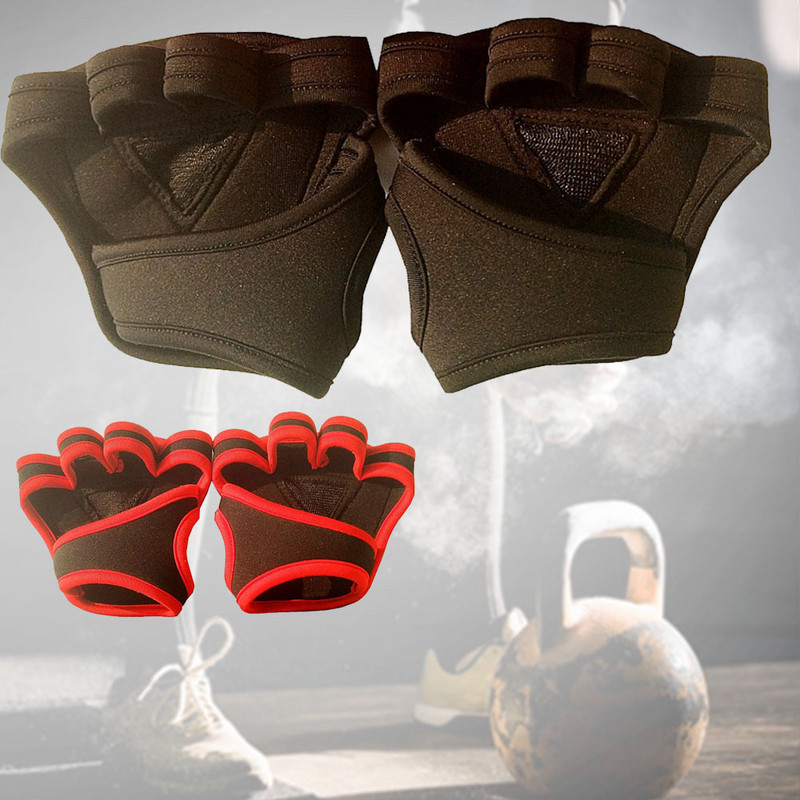 Férfi Női Fitness Kesztyű Puha Négy Ujj Megakadályozza a bőrkeményedést Csúszásmentes Szilikon Testépítés Sport Súlyemelés Edzőterem Gyakorlat