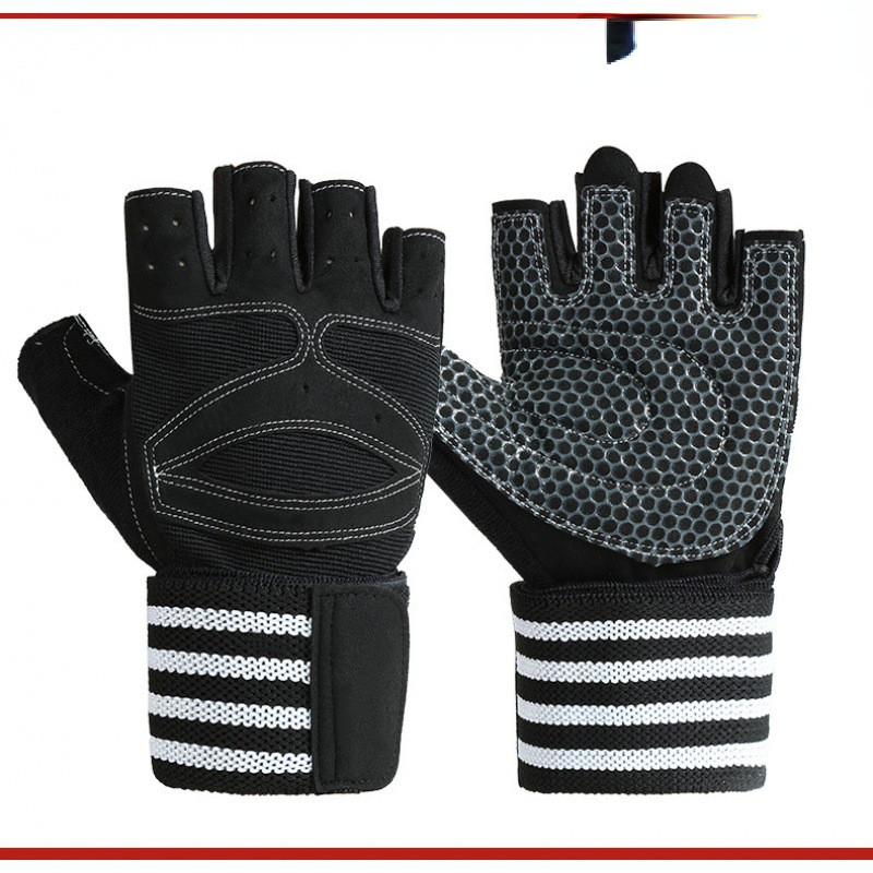 Súlyemelő kesztyűk csuklótámaszsal nehéz gyakorlatokhoz Fitness Gym Edzés Fitnesz edzés kesztyűk