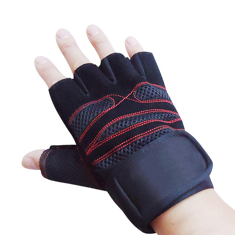 Vyriškos moteriškos gimnastikos pirštinės su riešo apvyniojimu, skirtos treniruotėms, fitneso svorio kilnojimui SAL99