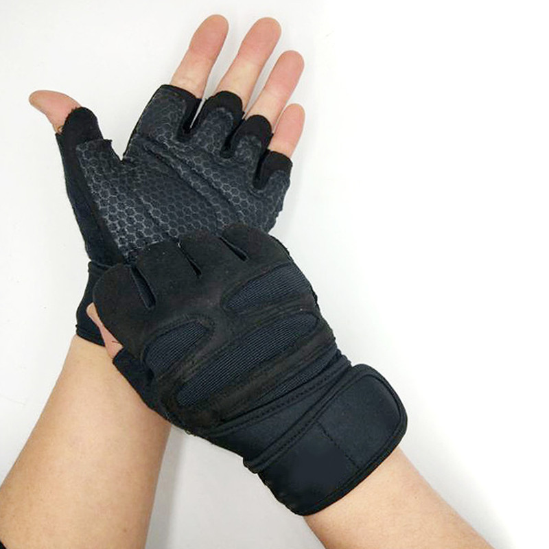 Vyriškos moteriškos gimnastikos pirštinės su riešo apvyniojimu, skirtos treniruotėms, fitneso svorio kilnojimui SAL99