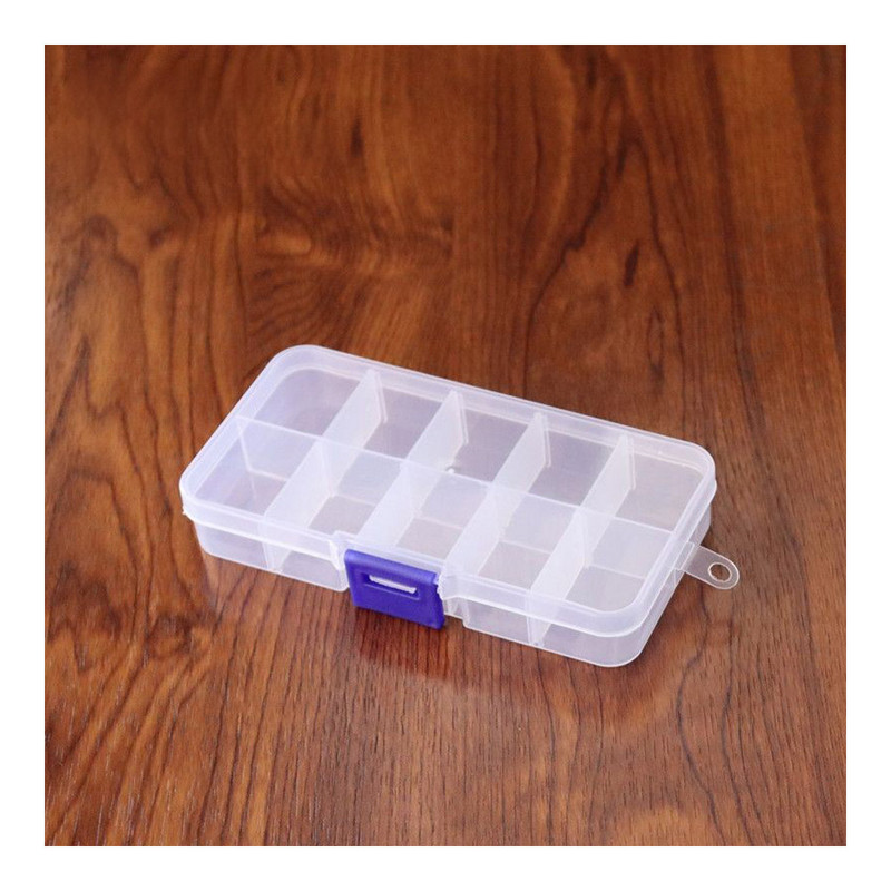 10 rekeszes levehető átlátszó tároló doboz horgászfelszerelés tároló doboz 10 rekeszes levehető befejező doboz