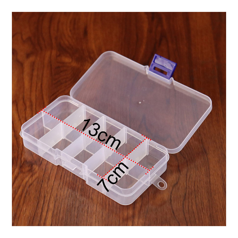 10 rekeszes levehető átlátszó tároló doboz horgászfelszerelés tároló doboz 10 rekeszes levehető befejező doboz