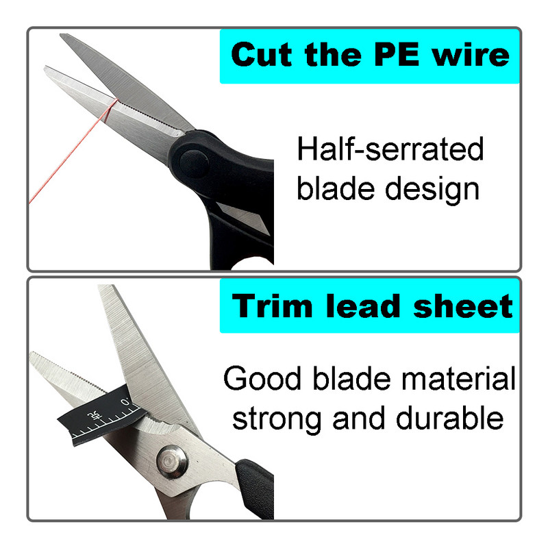 Ribolovne škare od nehrđajućeg čelika Prijenosna škarasta kliješta Rezanje PE konopca Rezači struna za pletenice Ulošci Alati za pecanje šarana Pribor