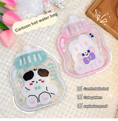 Animacinių filmų vandens įpurškimo karšto vandens maišelis Mielas skaidrus šilto vandens krepšys PVC nešiojamas mini mergaičių kišeninis rankų ir kojų šilto vandens krepšys