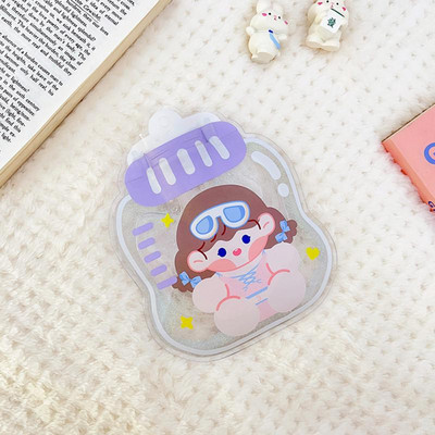 Animacinių filmų vandens įpurškimo karšto vandens maišelis Mielas skaidrus šilto vandens krepšys PVC nešiojamas mini mergaičių kišeninis rankų ir kojų šilto vandens krepšys