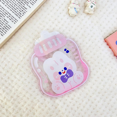 Animacinių filmų vandens įpurškimo karšto vandens maišelis Mielas skaidrus šilto vandens krepšys PVC nešiojamas mini mergaičių kišeninis rankų ir kojų šilto vandens krepšys