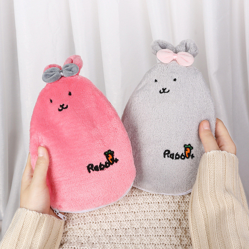 Animacinių filmų pliušinis šiltas rankų šildytuvas PVC stresą mažinantis skausmo terapijos karšto vandens butelio maišelis, nuimamas ir plaunamas žiemai.