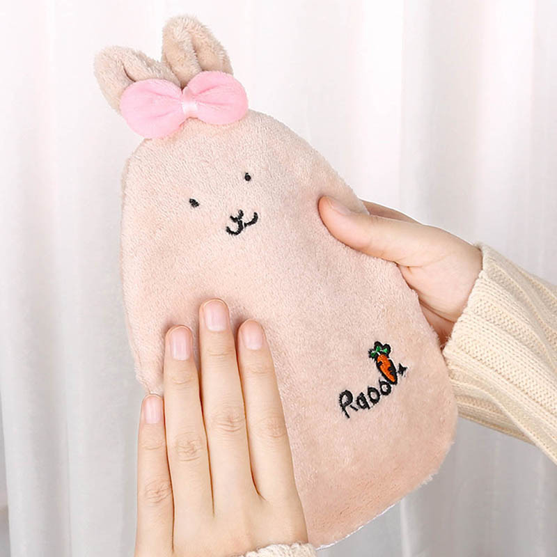 Animacinių filmų pliušinis šiltas rankų šildytuvas PVC stresą mažinantis skausmo terapijos karšto vandens butelio maišelis, nuimamas ir plaunamas žiemai.