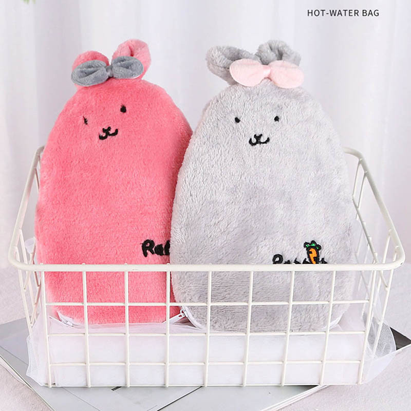 Animacinių filmų pliušinis šiltas rankų šildytuvas PVC stresą mažinantis skausmo terapijos karšto vandens butelio maišelis, nuimamas ir plaunamas žiemai.