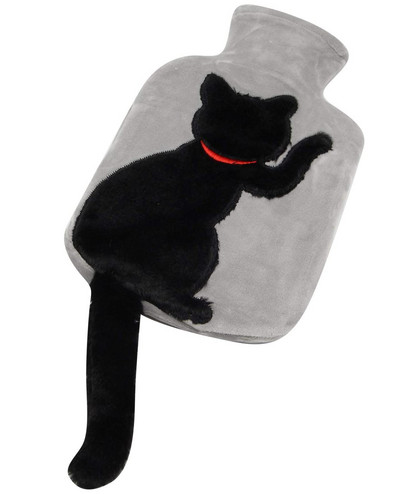 2023 Slatka mačja termosica s plišanim poklopcem 1L Klasična gumena termosica Meka torba za toplu i hladnu vodu za grčeve u vratu i ramenima, ublažavanje bolova