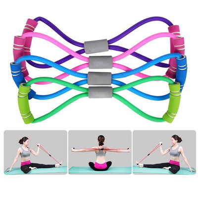 Gym 8 Word rugalmas szalag mellkas fejlesztő gumi bővítő kötél Sport edzés ellenállás szalagok fitnesz felszerelések jóga edzés
