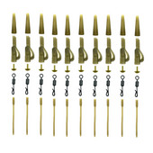 40 tk karpkalapüügitarvete pliiklamber, kiirvahetus, pöörlev saba, kummist sasipundumisevastased varrukad karpkalapüügi tarvikute otsatarvikute jaoks