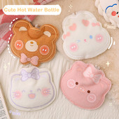 Mini animacinių filmų pliušinis meškiukas karšto vandens butelio maišelis šiltas pilvo šildytuvas, užpildytas sprogimui mini nešiojamas žieminis daugkartinis rankų šildytuvas