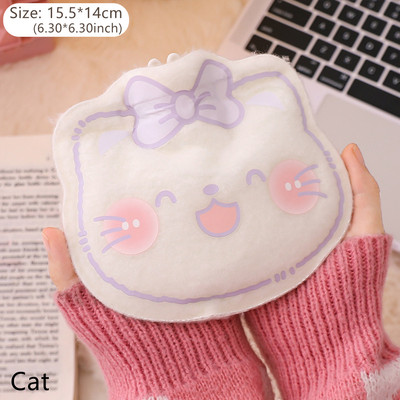 Mini animacinių filmų pliušinis meškiukas karšto vandens butelio maišelis šiltas pilvo šildytuvas, užpildytas sprogimui mini nešiojamas žieminis daugkartinis rankų šildytuvas