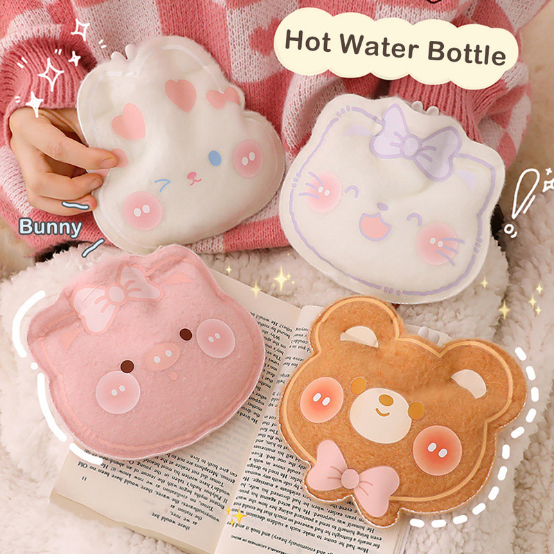 Mini animacinių filmų pliušinis meškiukas karšto vandens butelio maišelis šiltas pilvo šildytuvas, užpildytas sprogimui mini nešiojamas žieminis daugkartinis rankų šildytuvas