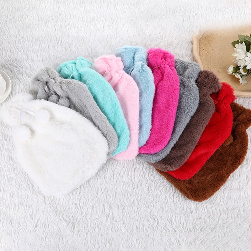 Nuimamas pliušinis dangtelis su 2 l karšto vandens buteliuko žieminiais rankų šildytuvais pėdoms šildyti