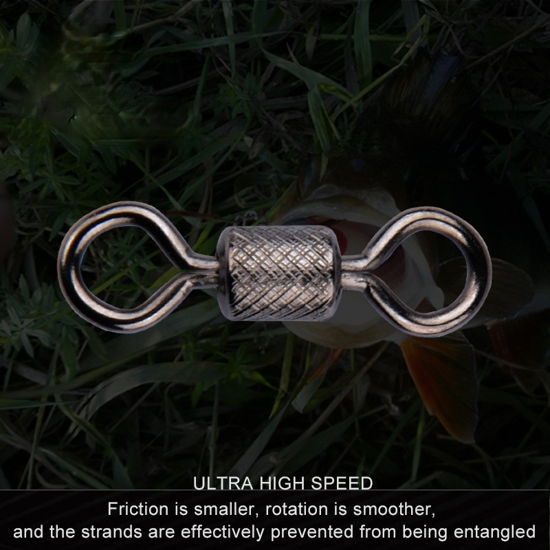 50 vnt. / partijoje Meredith žvejybos pasukami kietieji žiedai, sukamasis pasukamasis karpių žvejybos reikmenys, rutulinis guolis, pasukamas su saugos užsegimu