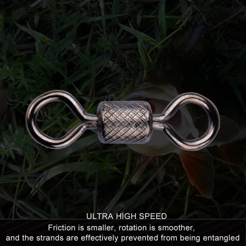 50 vnt. / partijoje Meredith žvejybos pasukami kietieji žiedai, sukamasis pasukamasis karpių žvejybos reikmenys, rutulinis guolis, pasukamas su saugos užsegimu