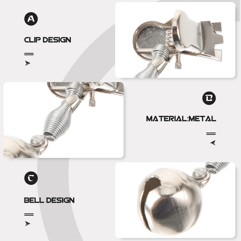 10 vnt. kniedės, metaliniai varpeliai, nešiojami žūklės segtukai lauko meškerės pavojaus signalai, varpeliai, įspėjamieji žvejybos jūroje įrankiai