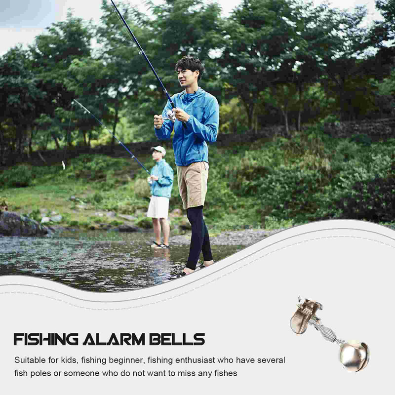 10 vnt. kniedės, metaliniai varpeliai, nešiojami žūklės segtukai lauko meškerės pavojaus signalai, varpeliai, įspėjamieji žvejybos jūroje įrankiai