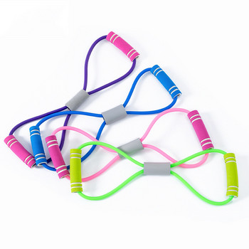 TPE 8 Word Fitness Yoga Gum Resistance Rubber Bands Fitness Elastic Band Fitness Equipment Expander Workout Chest Expander