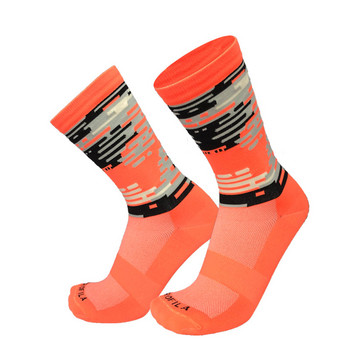 Есенни и зимни компресирани камуфлажни чорапи за колоездене Спорт на открито Катерене Чорапи за бягане с велосипед Мъже, Жени Бейзболни чорапи за ръгби