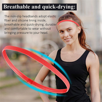 1 τεμ. Απλό Unisex Sports Hairband Αντιολισθητική λωρίδα σιλικόνης Οδηγός εφίδρωσης Elastic Headbands Αξεσουάρ μαλλιών Yoga Running Fitness
