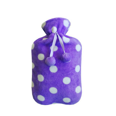 Плюшена калъфка за чанта с топла вода Помпон Изкуствена козина Топличка за ръце Зимна калъфка за бутилки с гореща вода Задната врата на талията Легло за ръцете Топъл калъф за Коледа