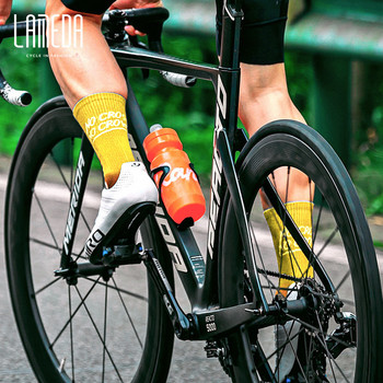 LAMEDA Унисекс чорапи за колоездене Високи до коляното MTB Mountain Road Bike Велосипедни чорапи Мъже Дами Спорт на открито Чорапи за бягане Дишащи