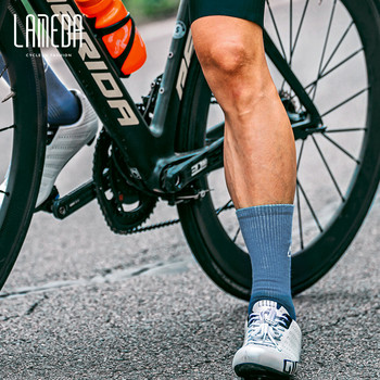 LAMEDA Унисекс чорапи за колоездене Високи до коляното MTB Mountain Road Bike Велосипедни чорапи Мъже Дами Спорт на открито Чорапи за бягане Дишащи