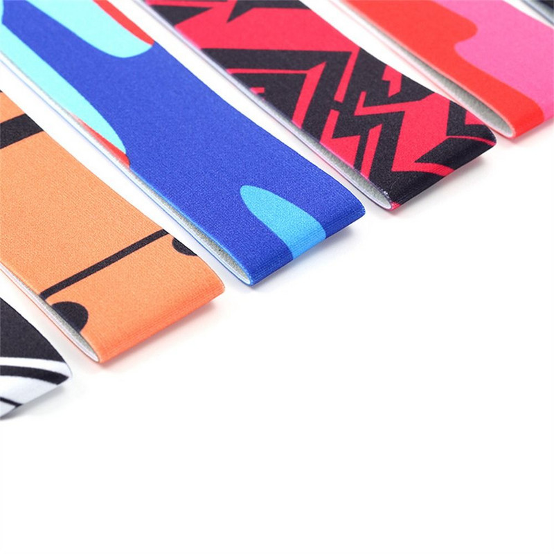 Jogos prakaito juosta bėgimui lauke, fitneso plati galvos juosta neslystanti elastinga prakaito juosta Gym sportinė galvos juosta su juostele spausdinta galvos apdangalai