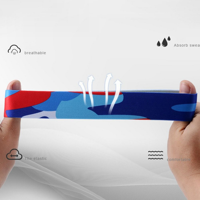 Jogos prakaito juosta bėgimui lauke, fitneso plati galvos juosta neslystanti elastinga prakaito juosta Gym sportinė galvos juosta su juostele spausdinta galvos apdangalai